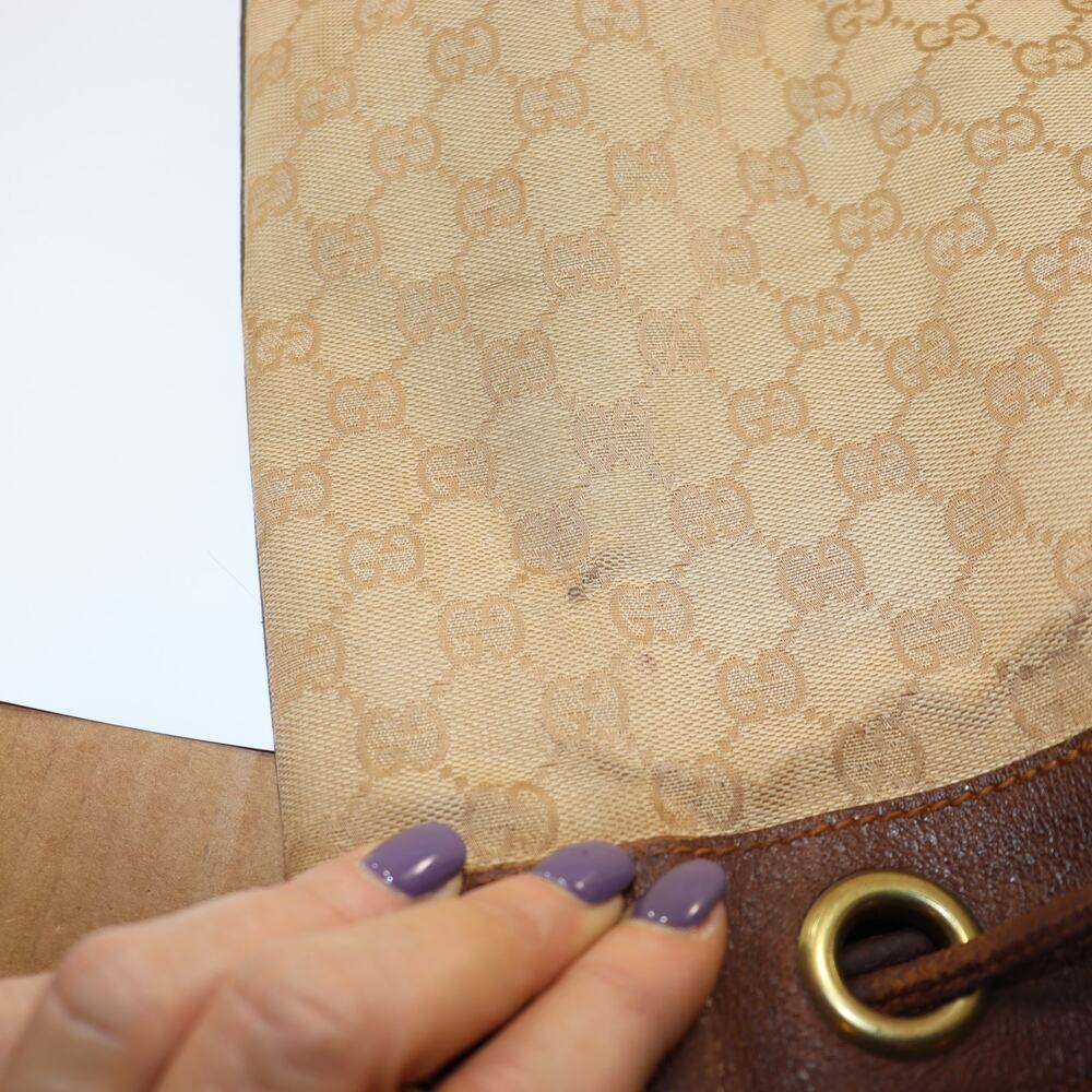 Gucci Vintage GG Canvas Leather Bucket Bag‎ with Aftermarket Strap - Picture 8 of 12